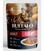 Влажный корм для кошек Mr.Buffalo B304 ADULT HAIR&SKIN с лососем в соусе 85 г фото