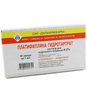 Платифиллина гидротартрат ампулы 0,2% 1мл №10 фото
